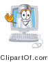 Vector Illustration of a Salt Shaker Mascot Waving from Inside a Computer Screen by Mascot Junction
