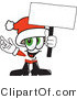 Vector Illustration of a Santa Mascot Holding a Blank Sign by Mascot Junction