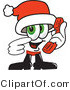 Vector Illustration of a Santa Mascot Holding a Telephone by Mascot Junction
