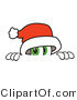 Vector Illustration of a Santa Mascot Peeking over a Surface by Mascot Junction