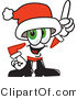 Vector Illustration of a Santa Mascot Pointing Upwards by Mascot Junction