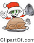 Vector Illustration of a Santa Mascot Serving a Thanksgiving Turkey on a Platter by Mascot Junction
