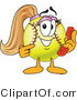 Vector Illustration of a Softball Girl Mascot Holding a Phone by Mascot Junction
