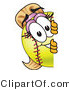 Vector Illustration of a Softball Girl Mascot Looking Around a Blank Sign by Mascot Junction