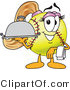 Vector Illustration of a Softball Girl Mascot Serving a Platter by Mascot Junction