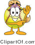 Vector Illustration of a Softball Girl Mascot Waving and Pointing by Mascot Junction