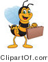 Vector Illustration of a Worker Bee Mascot Carrying a Briefcase by Mascot Junction