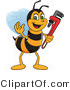 Vector Illustration of a Worker Bee Mascot Holding a Monkey Wrench by Toons4Biz
