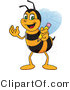 Vector Illustration of a Worker Bee Mascot Holding a Pencil by Mascot Junction