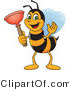 Vector Illustration of a Worker Bee Mascot Holding a Plunger by Toons4Biz