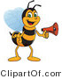 Vector Illustration of a Worker Bee Mascot Holding a Stop Sign by Mascot Junction