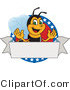 Vector Illustration of a Worker Bee Mascot Logo Mascot on a Patriotic Star Circle by Mascot Junction