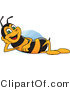 Vector Illustration of a Worker Bee Mascot Reclined by Mascot Junction