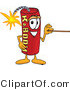 Vector Illustration of ADynamite Stick Mascot Using a Pointer Stick by Mascot Junction