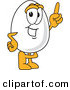 Vector Illustration of an Egg Mascot Pointing Upwards by Mascot Junction