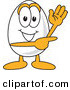 Vector Illustration of an Egg Mascot Waving and Pointing by Mascot Junction