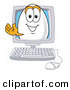 Vector Illustration of an Egg Mascot Waving in a Computer Screen by Mascot Junction