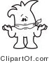 Vector Illustration of an Outlined Cartoon Character Gagged by Mascot Junction