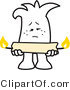 Vector Illustration of an Outlined Cartoon Character Holding a Candle Burning at Both Ends by Mascot Junction