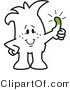 Vector Illustration of an Outlined Cartoon Character with a Green Thumb by Mascot Junction