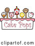 Vector Illustration of Cake Pops and Text by Mascot Junction